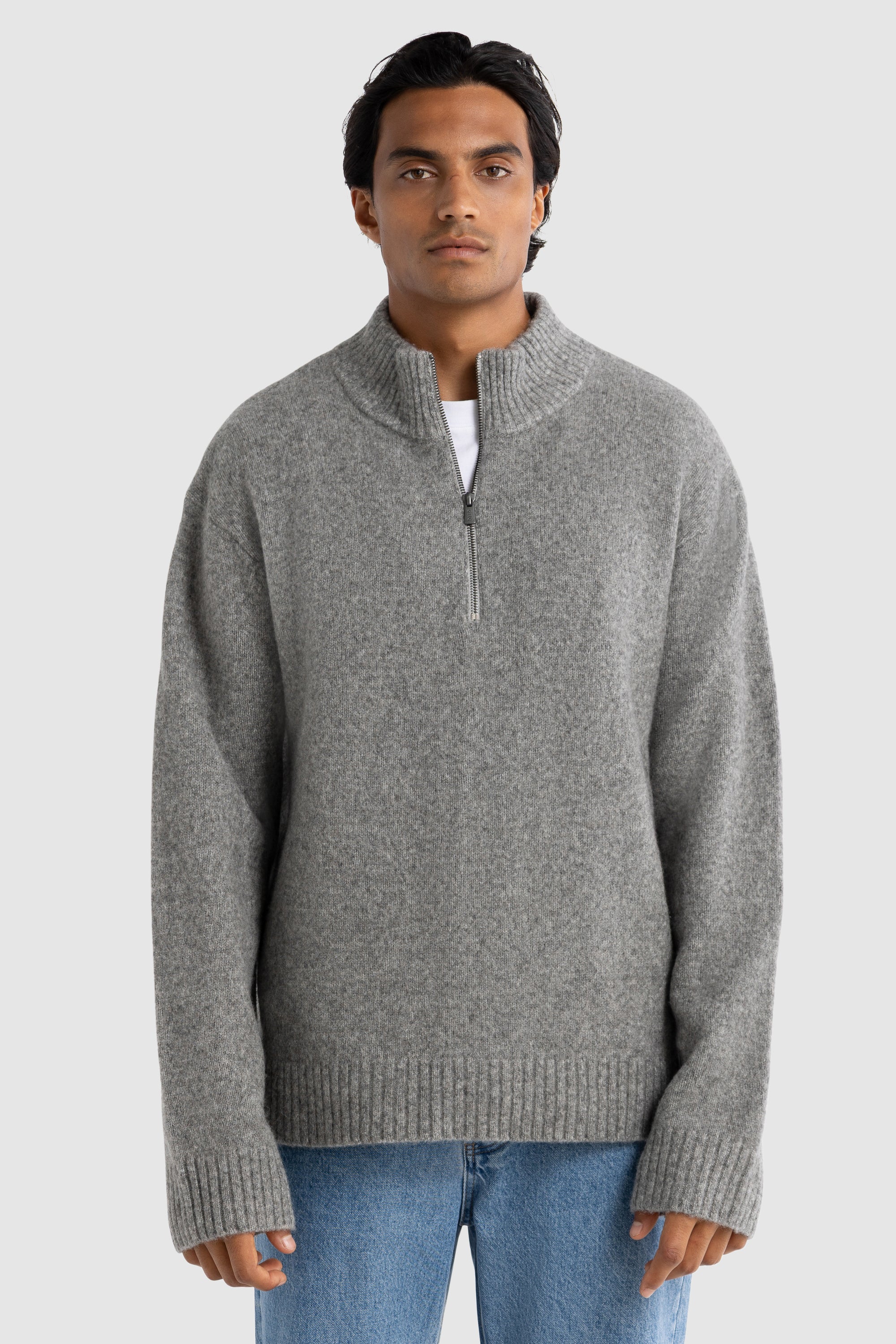 ORTC Men's Axel Knit Quarter Zip Grey Marle – ORTC Clothing Co
