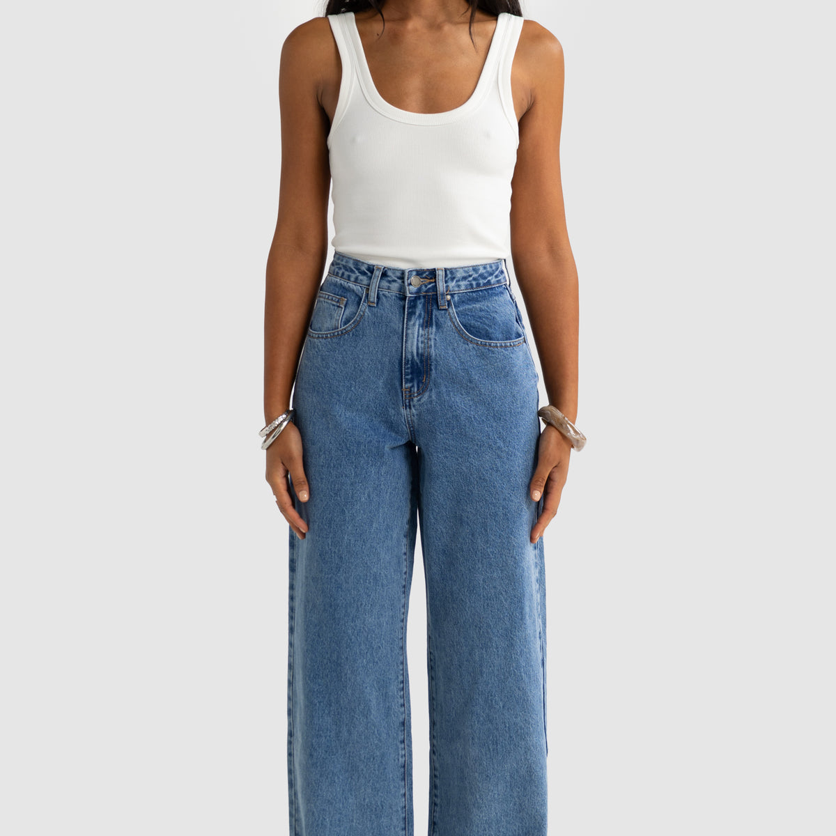 Willow Denim Wide Leg Jean Mid Blue
