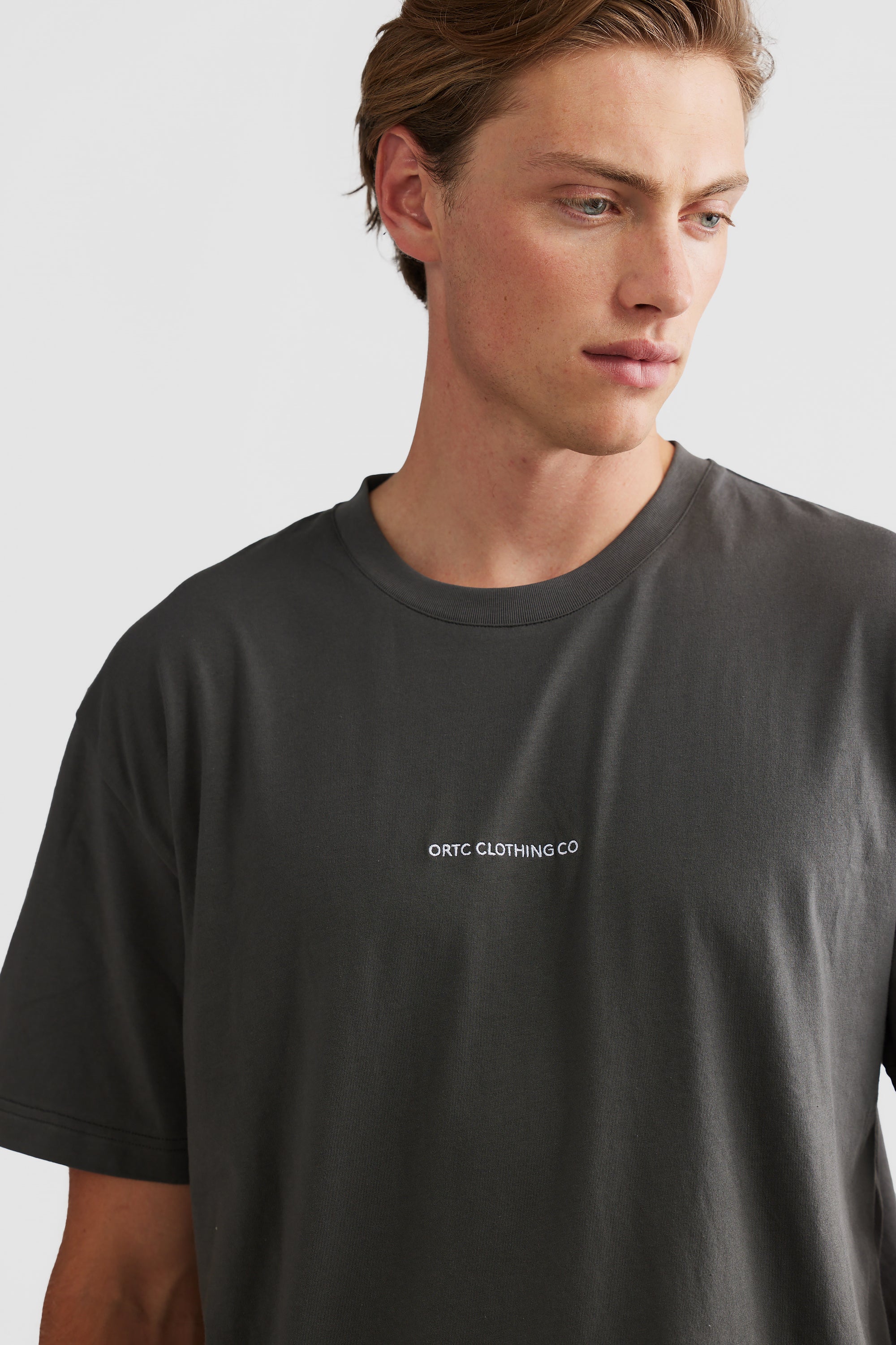 Embroidered Logo T-Shirt Charcoal – ortc Clothing Co