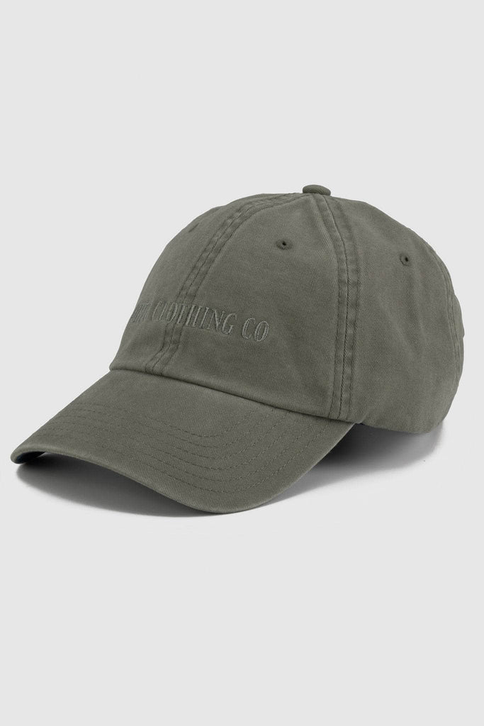 Olive green baseball cap with olive embroidered Ortc Clothing Co