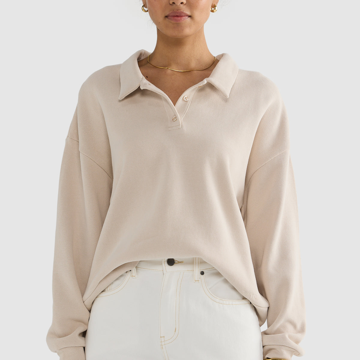 ORTC Women's Ava Polo Sweater Bone
