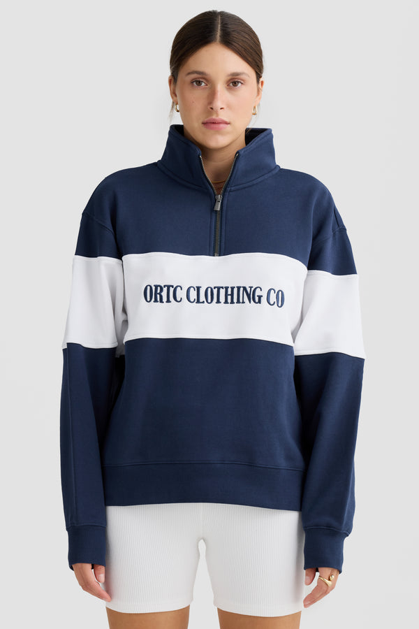 Classic Logo Quarter Zip Navy