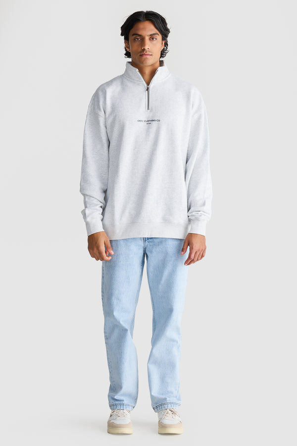 Logo Quarter Zip White Marle