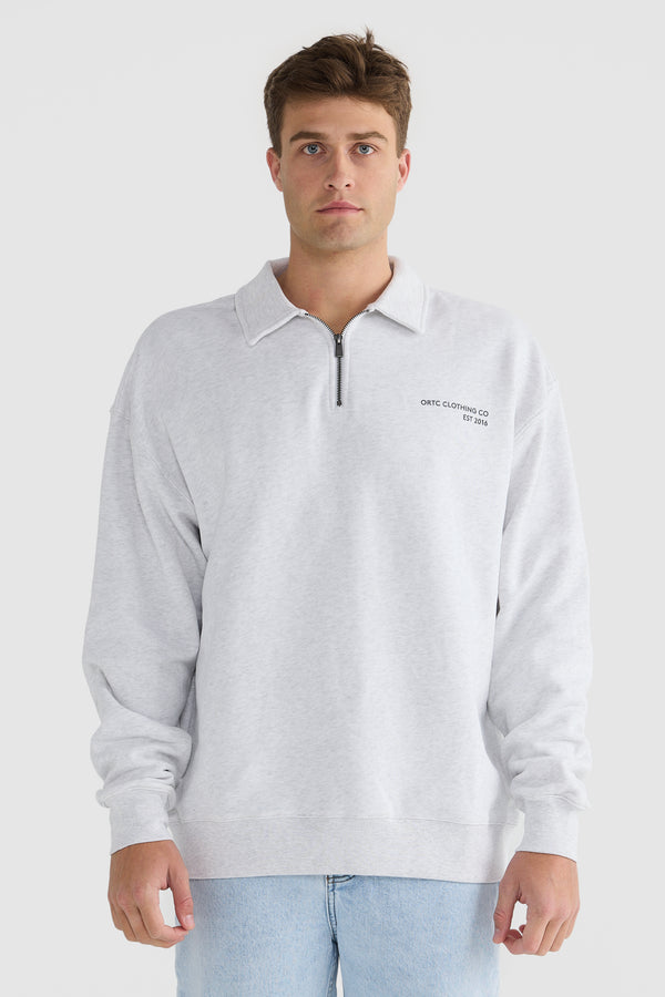 Oliver Quarter Zip White Marle