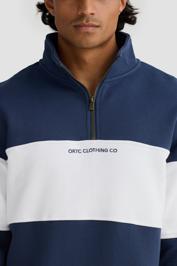 Panel Quarter Zip Navy