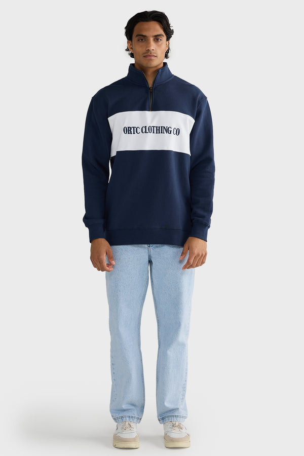 Classic Logo Quarter Zip Navy