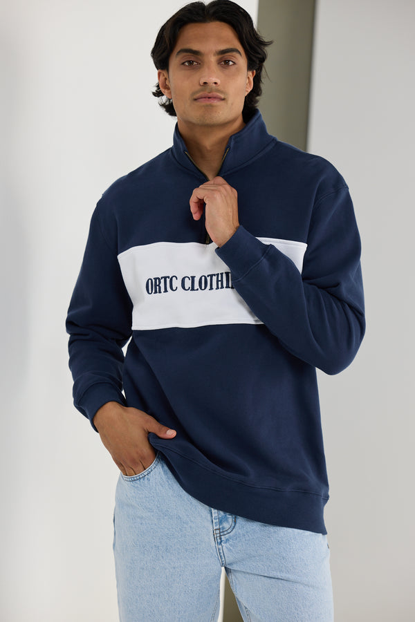 Classic Logo Quarter Zip Navy